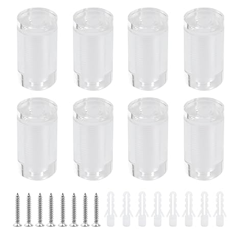 Antrader Clear Standoffs,Glass Wall Mount Hardware Kit,25 x 40mm (8Pcs) | Acrylic Standoff Screws for Advertising Board Hanging Acrylic Picture Frame
