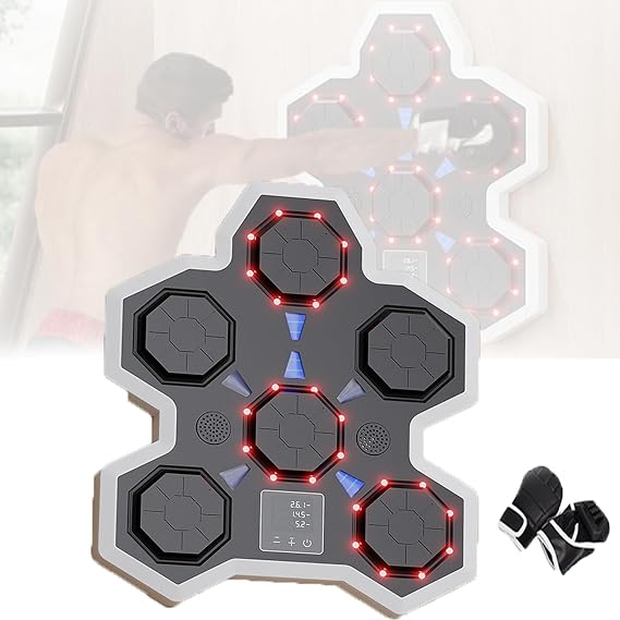Electronic Boxing Target,Smart Bluetooth Boxing Machine,Hit Count & Punch Power Value Display,Music Boxing Machine,Speed/Light Adjustable,Decompression Training Equipment