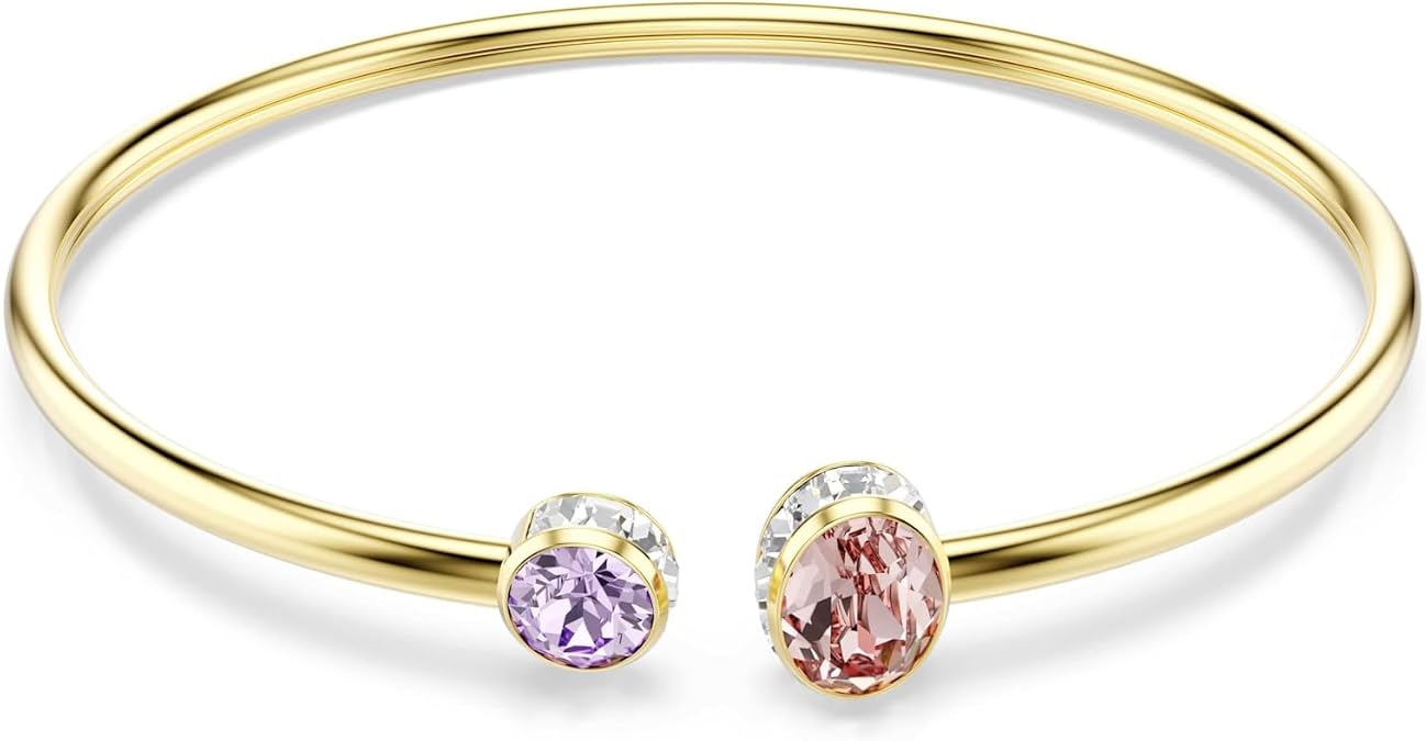 Swarovski Chroma bangle, Mixed cuts, Multicolored, Gold-tSwarovski One plated