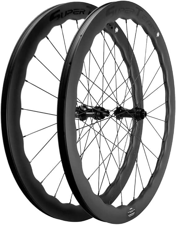 SUPERTEAM 45/50/65mm Tubeless Disc Brake Road Bike Wheelset 25mm 700c Carbon Wheel