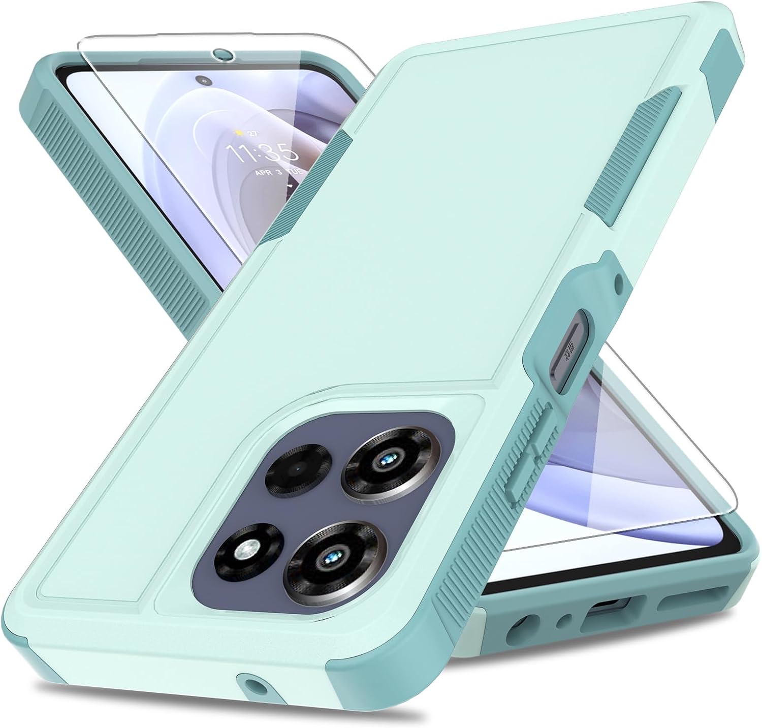 for Moto G Power 5G 2025 Case,[Military Grade Drop Tested] with HD Screen Protector,Dual Layer Protective Heavy Duty Cell Phone Cover Non-Slip Shockproof Case for Motorola G Power 5G 2025 Green