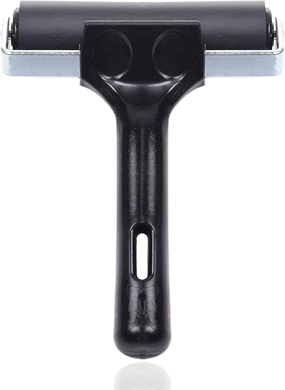 4-Inch Rubber Brayer Roller for Printmaking, Manual Roller Tool for Printmaking/Wallpaper/Gluing Application/Painting/Craft