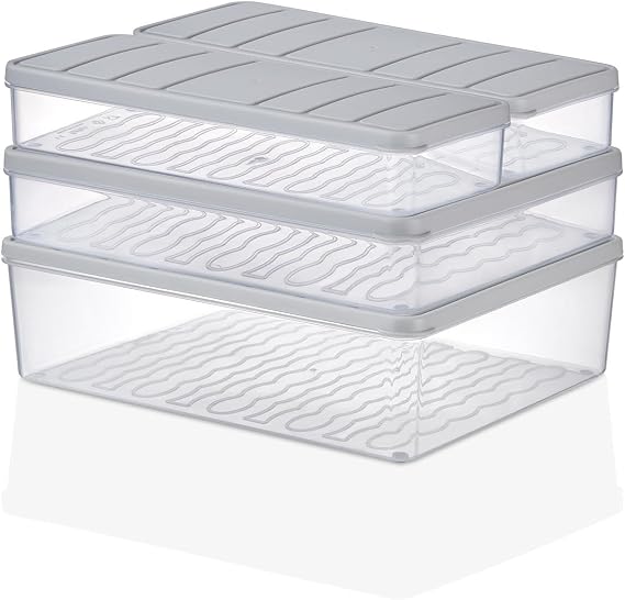 Selka Home Nora 4'lü 4 lt.+ 2,5 lt.+ 1,2 lt+1,2 lt Saklama Kabı AÇIK GRİ
