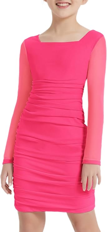 EXARUS Girls Formal Dress Homecoming Party Dance Tween Bodycon Tight Short