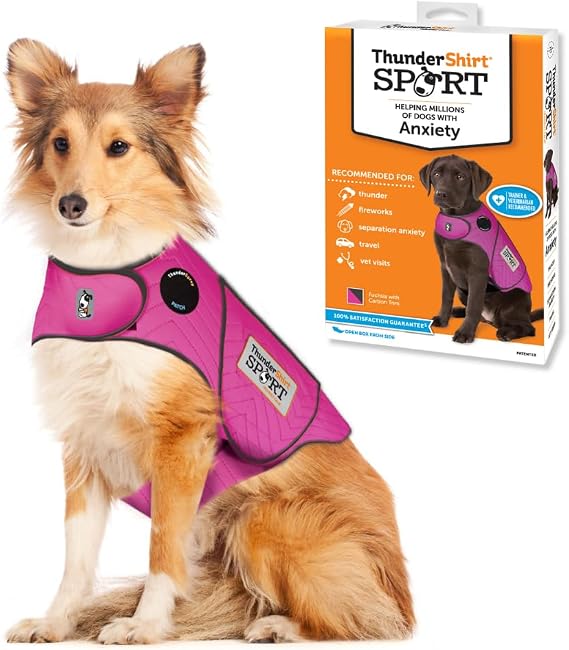 ThunderShirt for Dogs Calming Anxiety Vest, Large, Fuchsia Sport