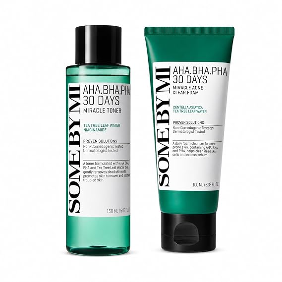 SOME BY MI AHA BHA PHA 30 Days Miracle Acne Clear Foam & Miracle Toner