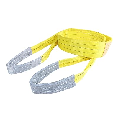 Generic 2 x 6.5 Lifting Slings Straps Polyester Web Slings, Heavy Duty Flat Eye Lift Sling, Web Slings, Winch Strap 6614 lbs Straight, 8818 lbs Basket, 13228lbs Chocker, Yellow, 10004