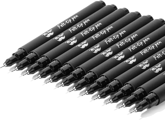 Mr. Pen- Drawing Pens for Artists, 0.1mm, 12 Pack, Black Artist pens