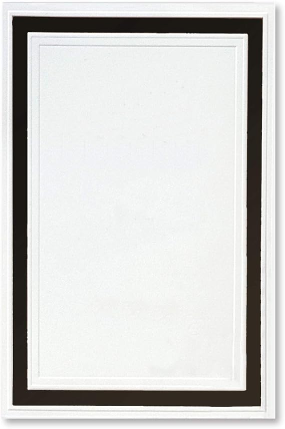 PaperDirect Pristine Embossed White Flat Invitations with Black Foil Border, 28 Count