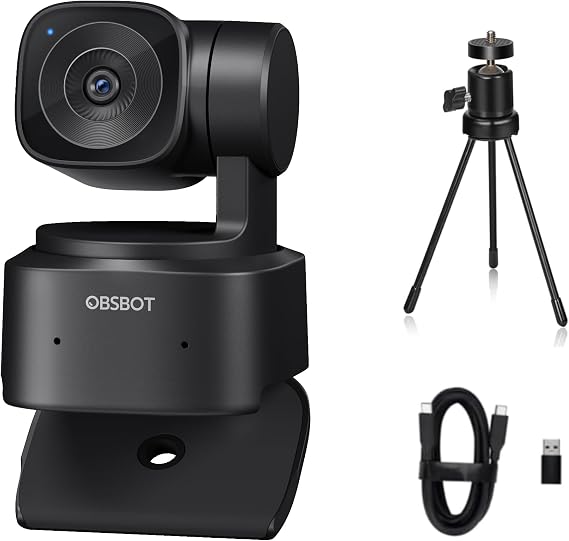 OBSBOT Tiny SE 1080P PTZ Webcam AI-Tracking, W Mini Tripod