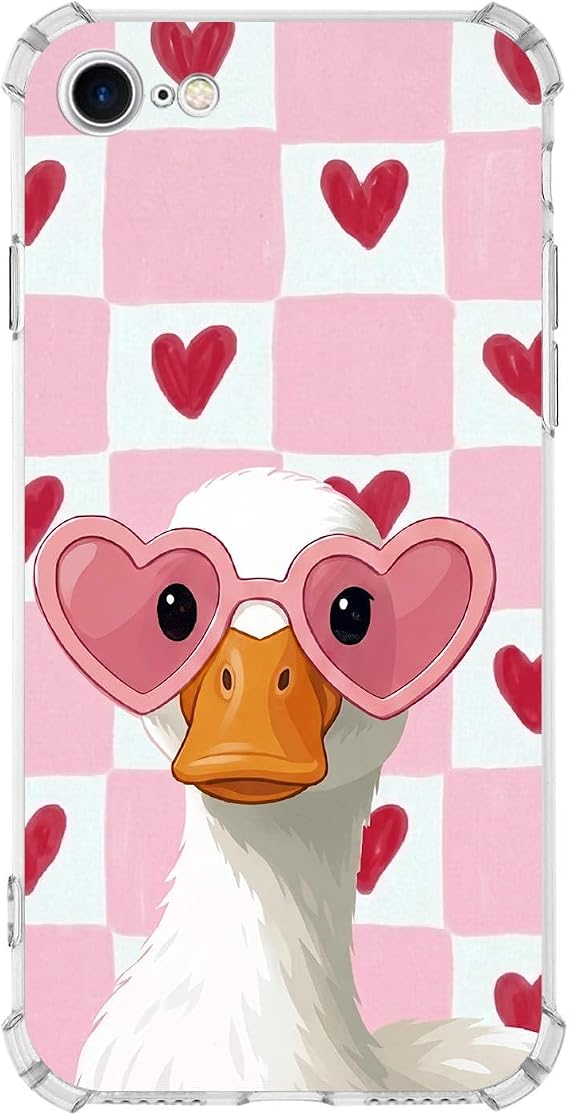 PrintiFy Apple iPhone Se 2020 ile Uyumlu Pembe Pötikare Serisi Göletin Gülü Tasarımlı Uv Baskılı Köşe Korumalı Antişok Kılıf