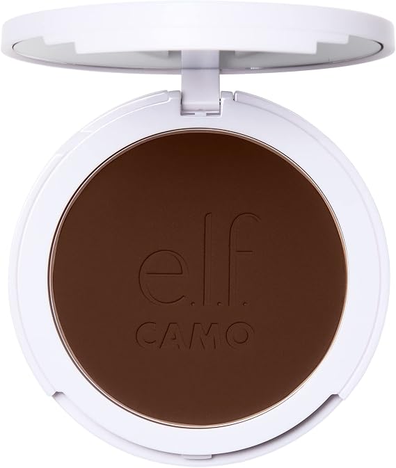 e.l.f. Camo Powder Foundation, Lightweight, Primer-Infused Buildable & Long-Lasting Medium-to-Full Coverage Foundation, Rich 640 W