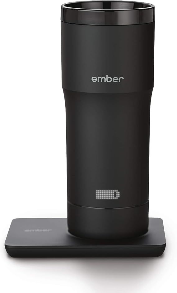 Ember Temperature Control Travel Mug, 12 Ounce, 2-hr Battery Life, Black - App Controlled Heated Coffee Travel Mug