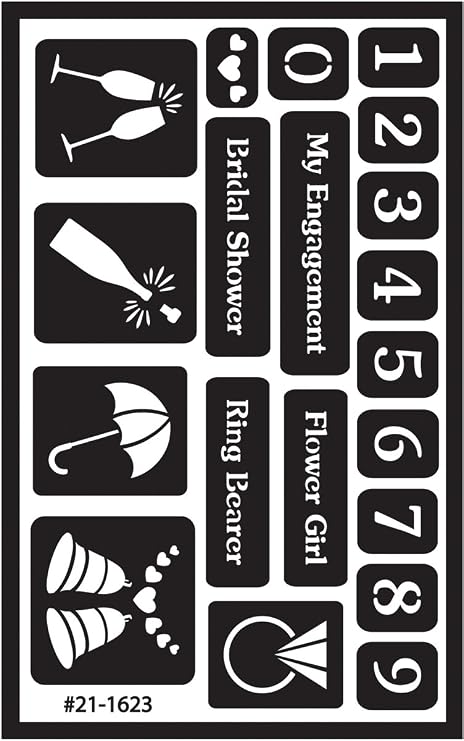 Armour Etch Over N Over Stencil, Wedg Font Numbers