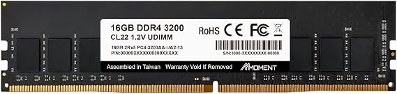 MMOMENT DDR4 16GB 3200Mhz UDIMM Desktop Memory CL22/1.2V/288pin