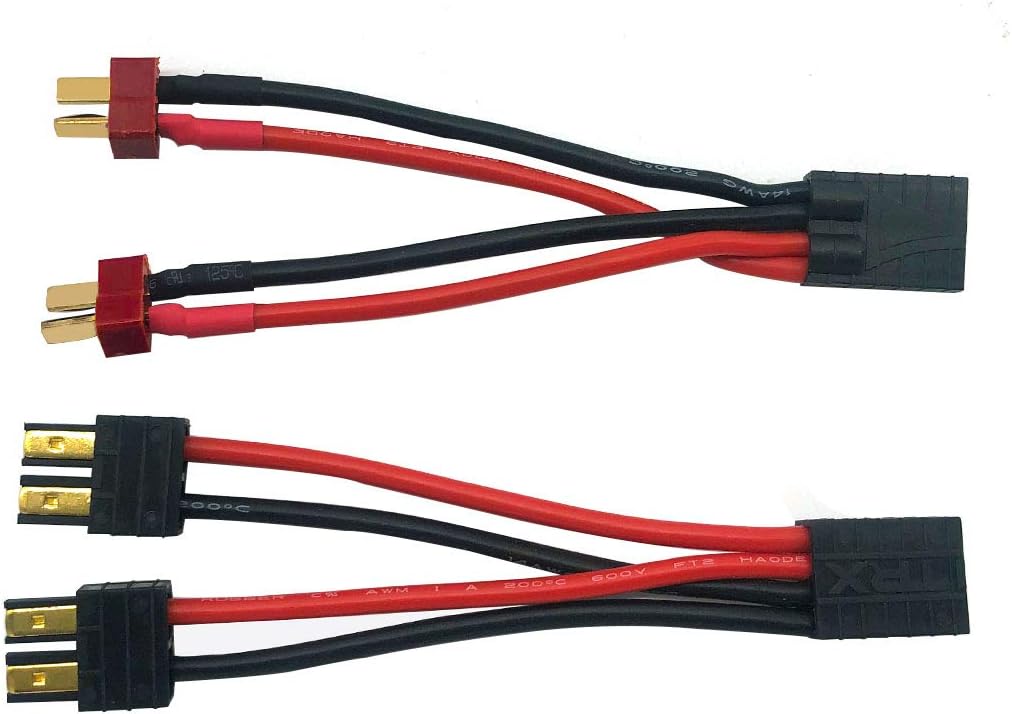 Nuofan 2 Sets Deans Parallel Connectors and Traxxas parallel Connector Cable for Traxxas Xmaxx Buggy Truggy Crawler Monster Car