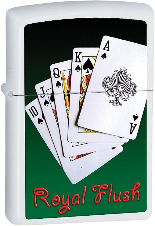 Zippo Royal Flush White Matte Lighter