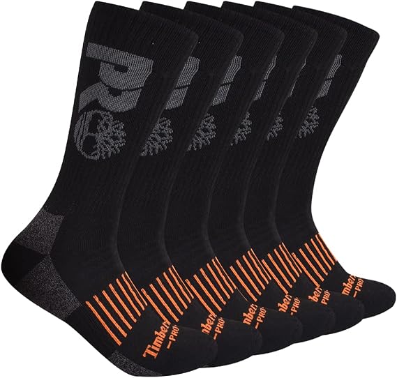 Timberland PRO Men's 6-pack Crew Socks Boot Sock