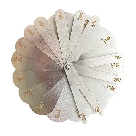 Pulley Rope Groove Gauge Set 22PCS Stainless Steel Sheave Groove Inspection Tool 1/4-2-1/2in for Wire Rope Pulley Maintenance (Imperial)