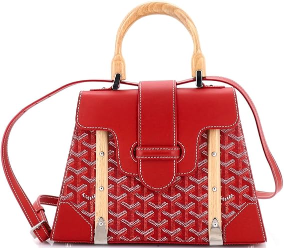 Pre-Loved Saigon Top Handle Bag Coated Canvas with Leather PM, Red