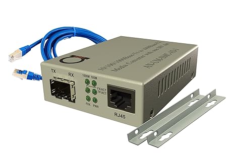 Fiber to Ethernet Converter | Open SFP slot Gigabit to RJ45 10/100/1000 Fiber Media Converter | Plug & Play | Universal - Supports All Single / Multi Mode SFPs 1G/100M| Auto-Negotiation | Jumbo Frame