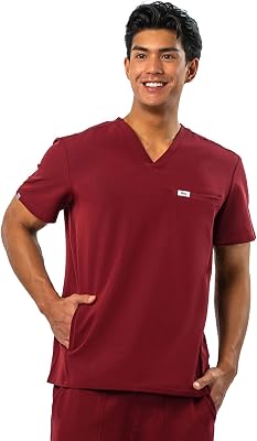 Peelz Peter 4-Pocket V-Neck Scrub Tops for Men - Soft Stretch Fabric Top, Mens Scrubs, Slim Fit