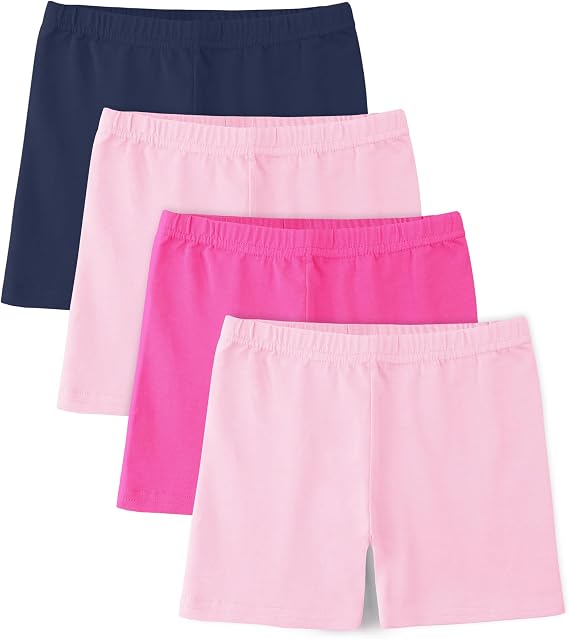BOOPH 4 Pack Girls Bike Shorts Kids Cartwheel Shorts for Under Dress Dance