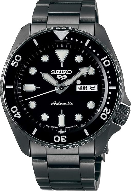 Seiko 5 Sports SRPD65 Men's Wristwatch, Automatic Mechanical and Limited Distribution Model, Full Black