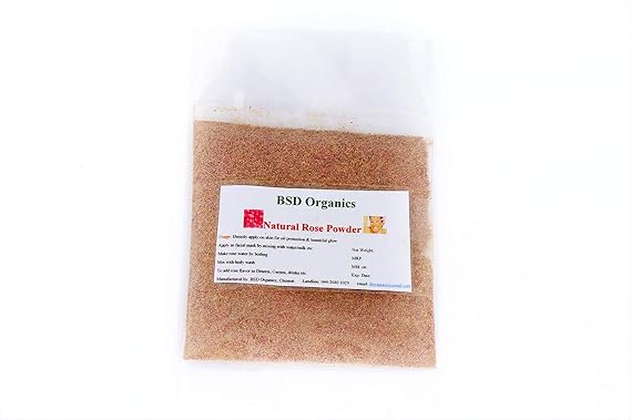 BSD Organics Rose petals powder for beauty, garnishing & more - 25 gms