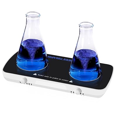 Magnetic Stirrer, 2 Independent Working Panel Lab Mixer,1L1L Stirring Capacity,0-4000RPM Adjustable Speed,2pcs Stir Bars, Lab Fast Stirring Machine for Laboratory,Scientific Research,Home DIY