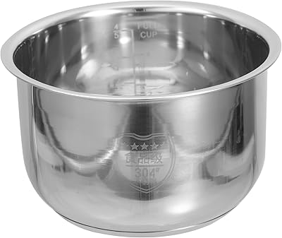 TIDTALEO Rice Cooker Liner Stainless Cookware Instant Inner Tank Non- Stick Pot Container Cooking Pan, Silver, 18X18X10.5CM QN70NOS0270TSMB9RJ14X24