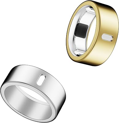 Cover Compatible for Oura Ring Gen 4Gen 3 HorizonGen 3 Heritage,NOT Compatible with Oura Ring 4-Ceramic, Charging Directly,Rugged TPU Finger Protector for Workout Women Men-SilverGold-Size 8