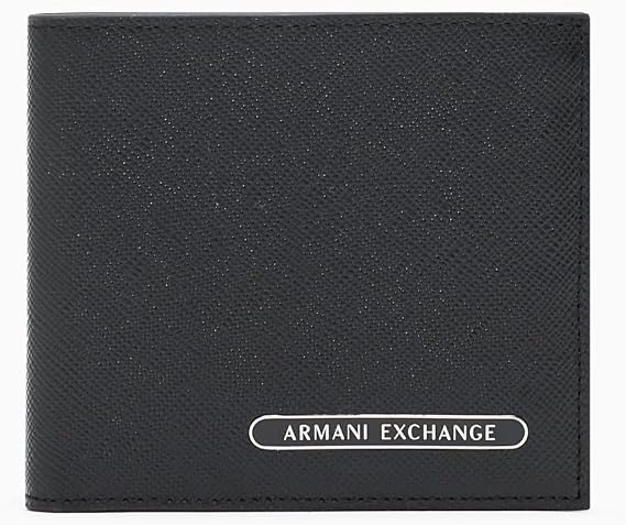 Armani Exchange Men's Jacques Bifold Coin Pocket, Black, One Size