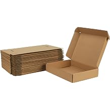 Trwcrt Shipping Boxes 11x8x2 Set of 20, Corrugated Cardboard Box for Packing Small Business, Brown