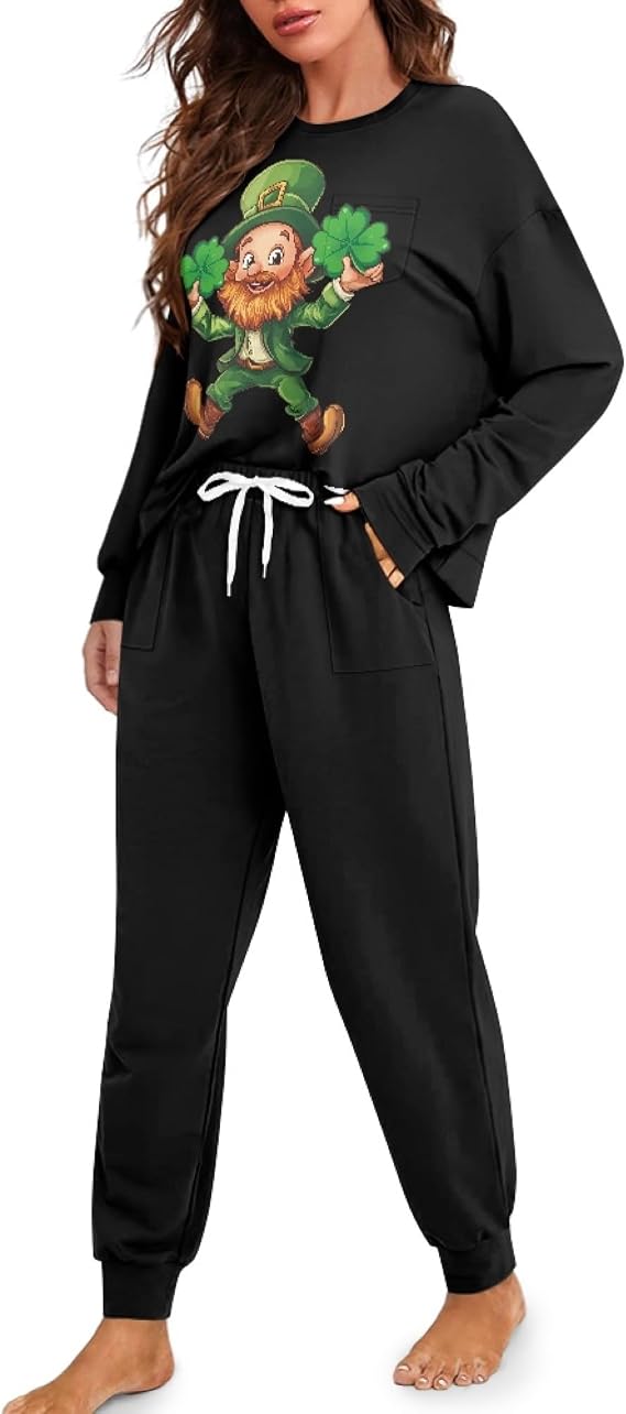 Sleepwear for Women Breathable 2 Piece Pajamas Set Long Sleeve Nightwear for Spring, Autumn, Winter