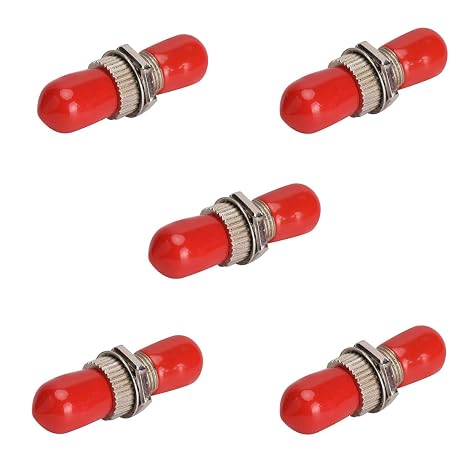 ST Fiber Optic Adapter - ST to ST Simplex Singlemode & Multimode Coupler - 5 Pack - Metal