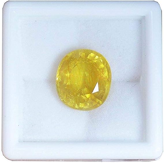 Arenaworld 7.25 Ratti Yellow Sapphire(Pukhraj Stone) Unheated Untreated Ceylone Original Certified Natural Gemstone with Lab Certificate