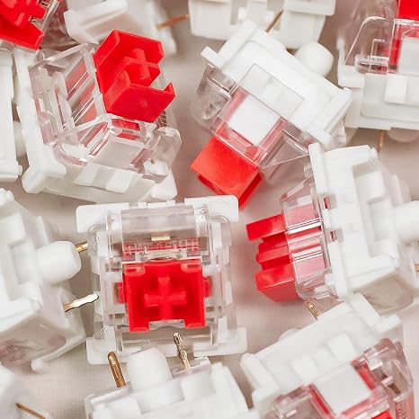 OUTEMU Red Switch 3 Pin Key Switch Replacement - Cherry MX Equivalent DIY Replacement Switch for Mechanical Gaming Keyboard 90pcs