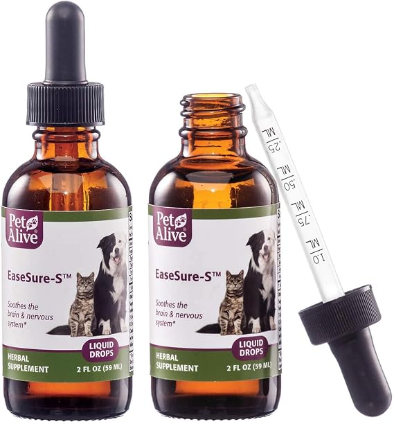 PetAlive EaseSure-S - Herbal Pet Nervous System Support - 4 Fl Oz, 2 Pack