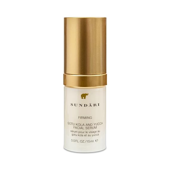 SUNDARI Gotu Kola & Yucca Facial Serum, 0.5 Fl Oz, Intense Firming & Hydrating Formula, Lifts Tired Skin, Boosts Firmness & Improves Hydration