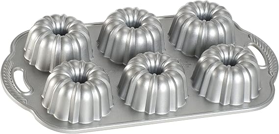 Nordic Ware Anniversary Bundtlette, 4.5 Cup, Silver
