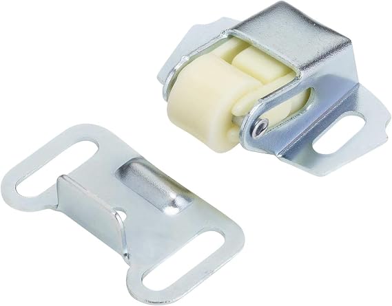Rok Hardware Roller Wheel Spring Cabinet Furniture Closet Door Catch Latch Holder in Zinc Finish with Screws, ROKRC