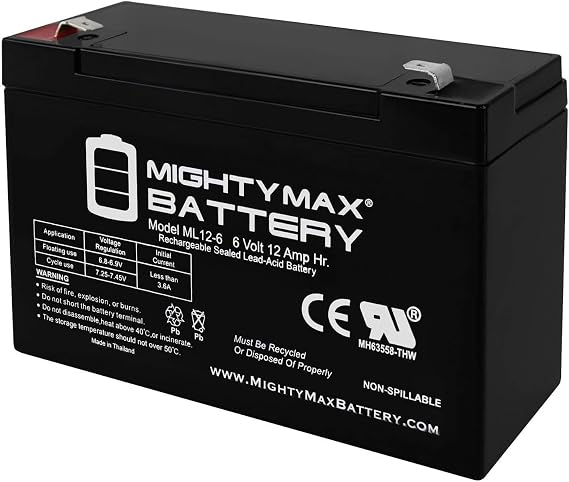 Mighty Max Battery 6V 12AH F2 Battery Replacement for Feber Ferrari F430 6V Ride-On