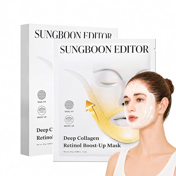 SUNGBOON EDITOR Deep Collagen Retinol V-Line Lift Up Mask, Face&Neck, 4ea