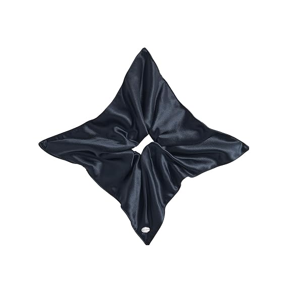 EVITA PERONI Hair Scarf Scrunchie for Women - Oversized Square Satin Hair Tie, Soft Lightweight Comfortable, Versatile for Work Date Night Party & Gift Box Packaging (Navy Blue)