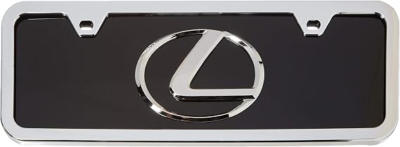 Lexus 3D Logo Black Acrylic Half-Size License Plate with Chrome Frame Kit