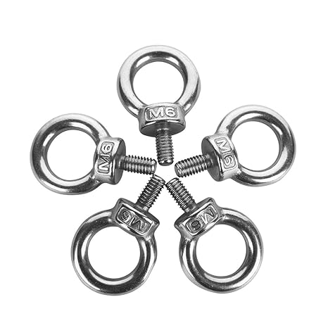 5Pcs 304 Stainless Steel M6 Male Thread Machinery Lifting Ring Eye Bolts
