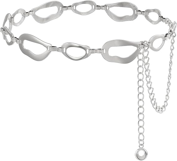 TRIWORKS Waist Chain for Women Ladies Metal Link Chunky Chain Belt for Dresses