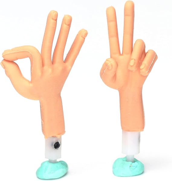 Silicon Hands for Stop-Motion Animation with Aluminum Wire Inside | Handmade Armature Hands for Free Movement of The Character | Attach Easily to Your Sculpture by M3 Rod Mounting (5 Fingers)