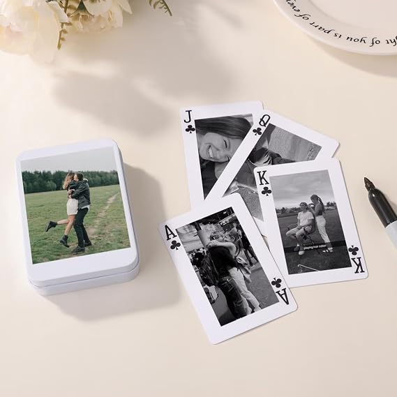 Custom Photo Playing Cards - Personalized Photo Album Alternative, for Wedding Guest Books and Wedding Souvenirs, Wedding Favors, Wedding Favors with Name & Dates